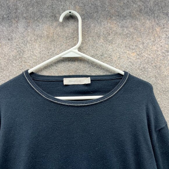Ermenegildo Zegna Pullover Sweater Men Large Black Crewneck Wool Luxury Italian - Picture 7 of 10